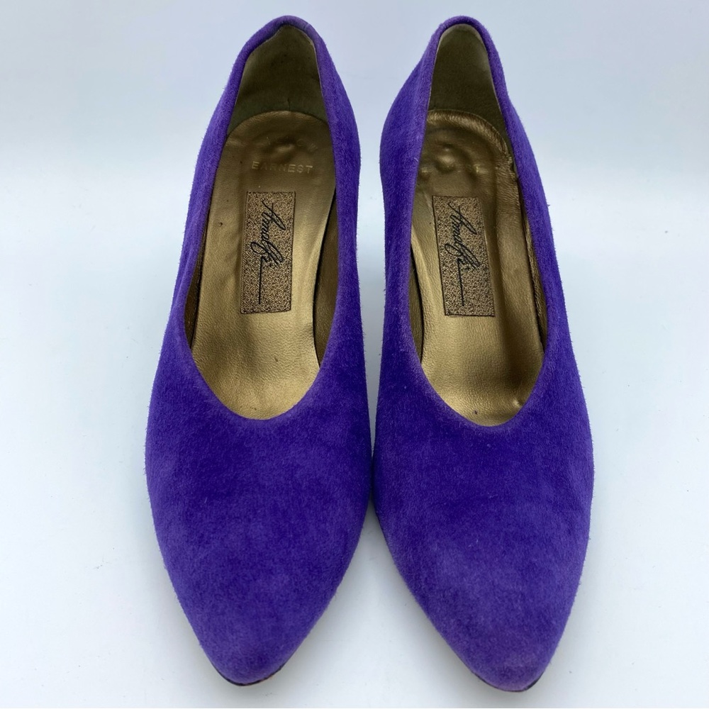 🌺VTG Amalfi Purple Suede Almond Toe Heels